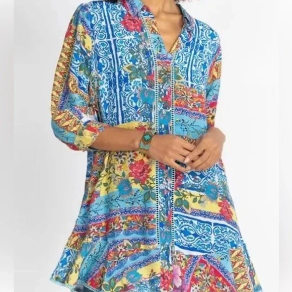 Johnny Was Midsummer Sednea Tunic Medium - Picture 1 of 12